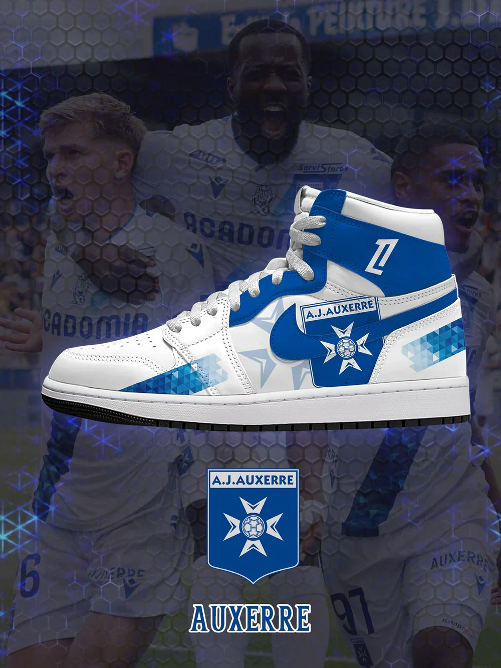 Auxerre (Adult and kids size available) Limited Edition Design Shoes J1