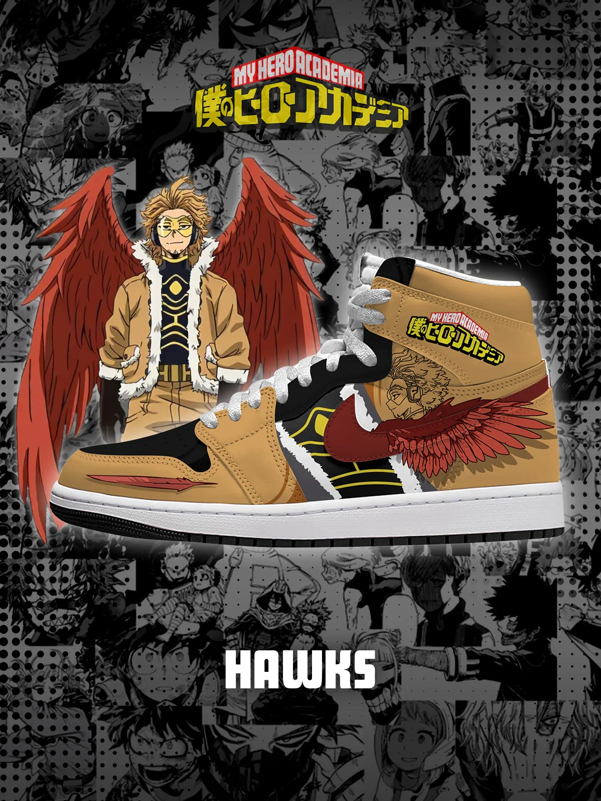 Hawks  (Adult and kids size available) Limited Edition Design Shoes J1